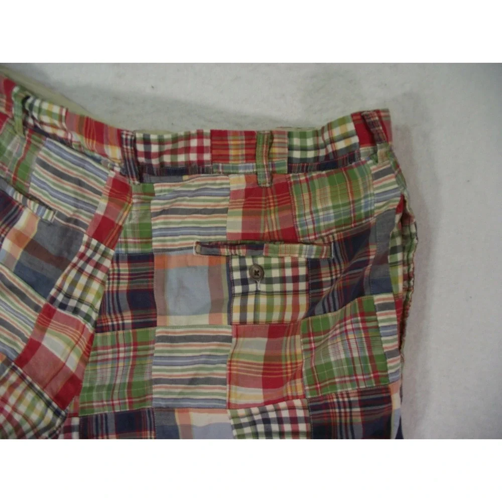 J Crew shorts Men's 38 x 9 Bermuda plaid lightweight cotton blue red